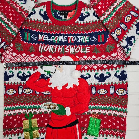 Blizzard Bay Ugly Christmas Sweater Buff Santa Men's Size L NWT - Picture 11 of 14